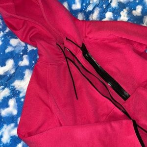 Bright pink zip up hoodie jacket